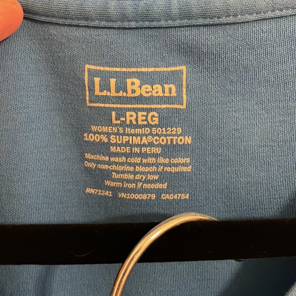 L.L. Bean 100% Supima Cotton V-Neck Tee Shirts, Size Large L T-shirt Tshirt - Picture 4 of 5